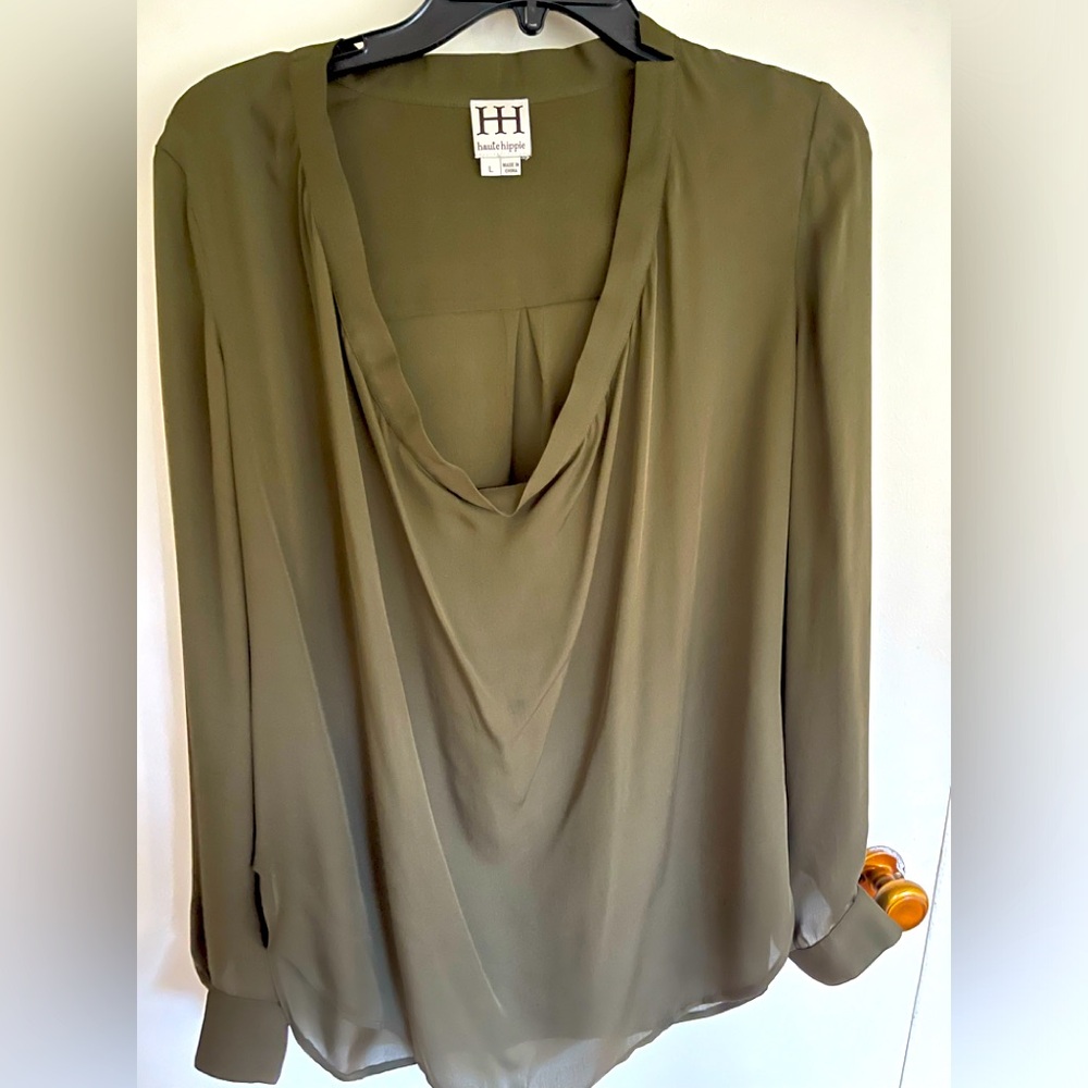 Haute Hippie silk longline top - large